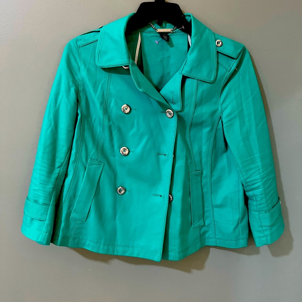 White House Black Market Teal Double-Breasted Jacket